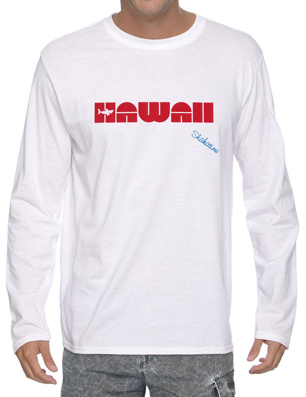 Hawaii Shark Long Sleeve T-Shirt White Shaka Time Hawaii
