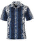 Luna Hawaiian Lei Design Beach Shirt Navy Royal Creations