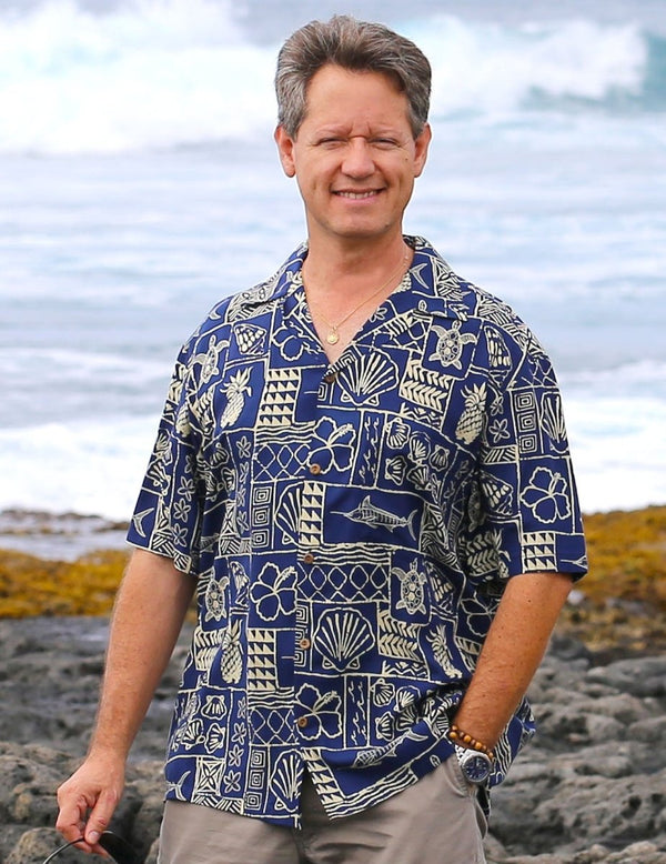 Marlin Shirt Navy Two Palms