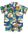 Mauna Loa Toddler Boy's Hawaiian Clothes Set Navy