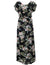 Classic Orchids Full Length Dress Cap Sleeves Black
