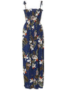 Maxi Long Smock Floral Hawaiian Dress Hanapepe Navy Fits XS to XL (2-16) Two Palms