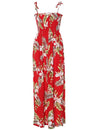 Maxi Long Smock Floral Hawaiian Dress Hanapepe Red Fits XS to XL (2-16) Two Palms