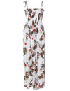 Maxi Long Smock Floral Hawaiian Dress Hanapepe White Fits XS to XL (2-16) Two Palms