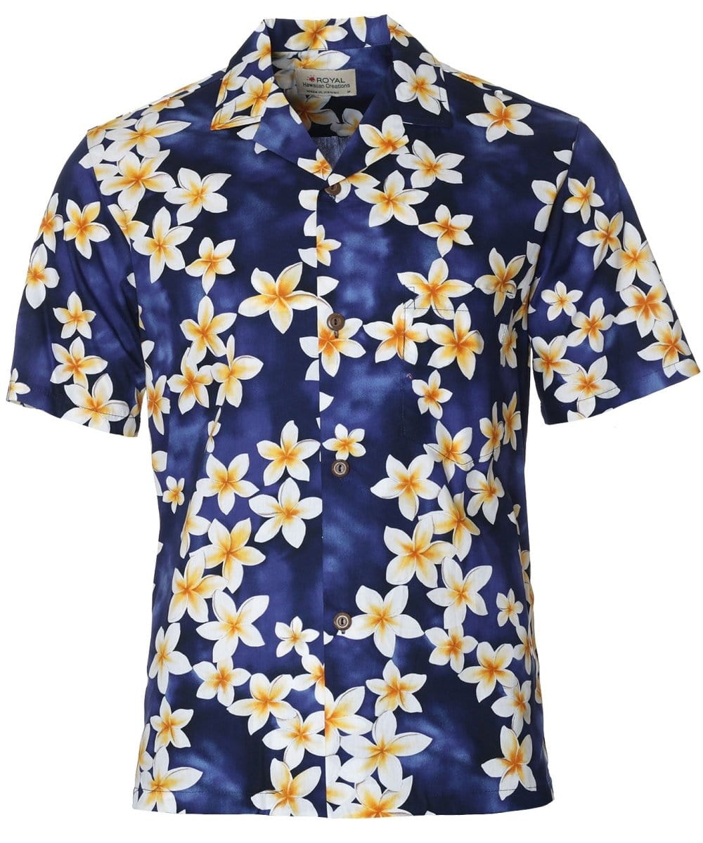 Plumeria Men's Cotton Aloha Shirt