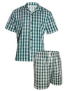 Green Palaka Cabana Set for Men Aloha Shirt and Shorts Green