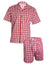 Red Palaka Cabana Set for Men Aloha Shirt and Shorts Red