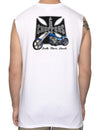 Island Chopper Motorcycle Muscle Tee White Shaka Time Hawaii