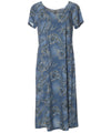 Traditional Relaxed Fit Hawaiian Dress Kailua Cap Sleeves Charcoal Two Palms