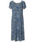 Traditional Relaxed Fit Hawaiian Dress Kailua Cap Sleeves Charcoal Two Palms