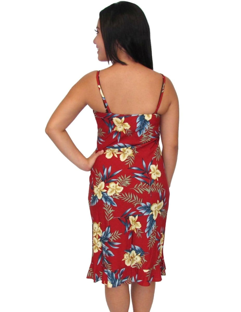 red floral hawaiian dress Red Hawaiian Dress Hanapepe Slip Design Red / L
