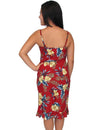 Hawaiian Dress Midi Slip Okalani Red
