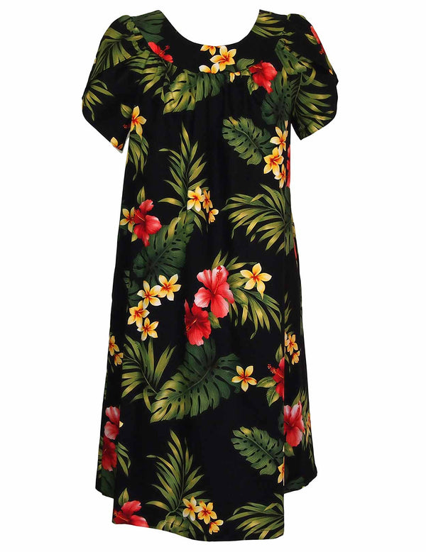 Puunene Pull Over Short Muumuu Dress Black