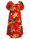 Puunene Pull Over Short Muumuu Dress Red