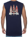 Muscle Tee North Shore Hawaii Surfing Navy Shaka Time Hawaii