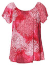 Off-Shoulder Peasant Blouse Island Reef Coral Hilo Hattie