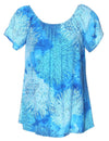 Off-Shoulder Peasant Blouse Island Reef Turquoise