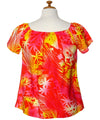 Off-Shoulder Peasant Orange Blouse Manoa Orange