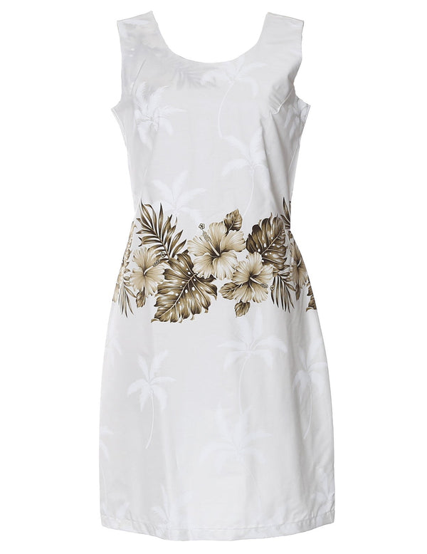 Ohua Short Hawaiian Dress Border Design Khaki KY