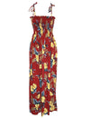 Okalani Long Maxi Smock Top Spaghetti Dress Red Fits XS to XL (2-16) Two Palms