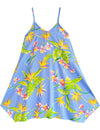 Paradise Orchids Scarf Hem Dress for Girls Sky Blue