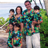 Looking for Hawaiian matching family clothes? Cotton fabric black print with parrots design made in Hawaii