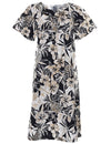 Pineapple Garden Hawaiian Muumuu Black Two Palms
