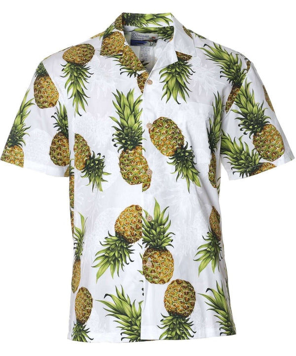 Pineapples Aloha Shirt Waimea Casuals White Paradise Found