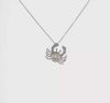 Sterling Silver Freshwater Cultured Pearl and Brilliant-cut CZ Crab 18 Inch Necklace