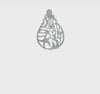 Sterling Silver Polished Octopus and Starfish Sea Life Scene Pendant