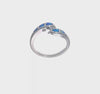 Sterling Silver Blue Created Opal Dolphins Ring