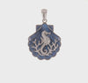 Sterling Silver Blue Shell with Seahorse Pendant from Aqualei Collection