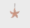 Sterling Silver Enameled Orange Starfish Pendant