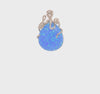 Sterling Silver Polished Blue Created Opal Octopus Chain Slide