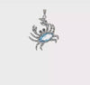 Sterling Silver Polished CZ Crab Pendant