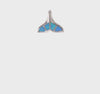 Sterling Silver Polished Created Blue Opal Whale Tail Chain Slide
