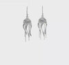 Sterling Silver Polished Moveable Jellyfish Dangle Earrings