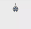 Sterling Silver Polished and Textured Enameled Sand Dollar Pendant