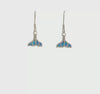 Sterling Silver Created Opal Whale Tail Dangle Earrings