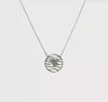 Silver Ocean Turtle Necklace Crystal Antiqued