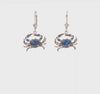 Sterling Silver Enameled Blue Crab Leverback Earrings a great gift