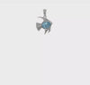 Sterling Silver Polished Crystal Angel Fish Pendant 22mm