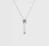 Sterling Silver Polished and Textured Crystal Starfish Adjustable Necklace