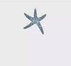 Sterling Silver Blue Crystal Star Fish Chain Slide