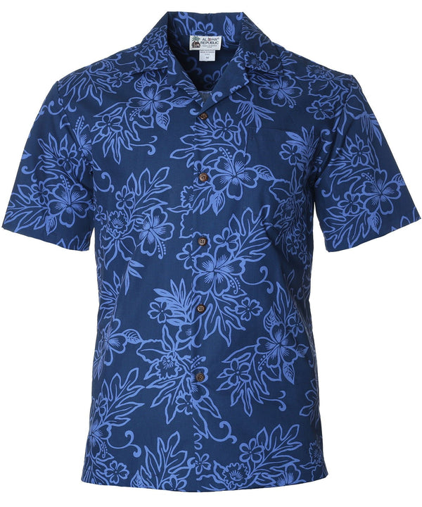Pua Kala Hawaiian Shirt Navy