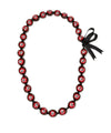Red Kukui Nut Lei Hand Painted Polished Candlenut