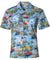 Route 66 to the Beach Aloha Shirt Light Blue