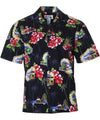Santa Christmas Ride Aloha Shirt Black