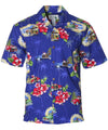 Santa Christmas Ride Aloha Shirt Royal