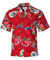 Santa Christmas Ride Aloha Shirt Red